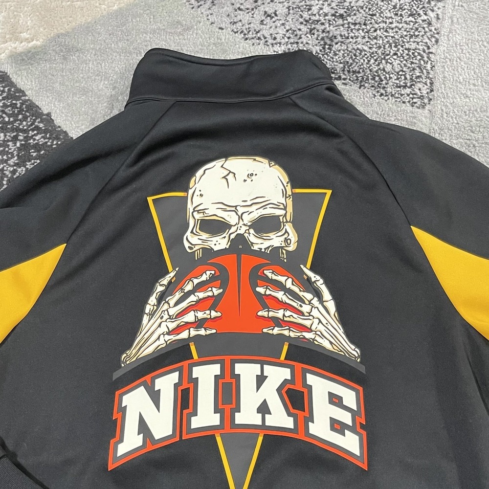 Nike Track‎ Jacket Mens Small Black Full Zip Skull Basketball Graphic DR9789-010